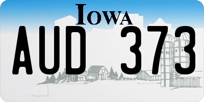 IA license plate AUD373