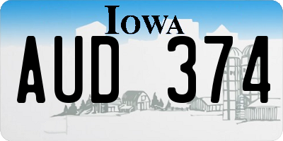 IA license plate AUD374