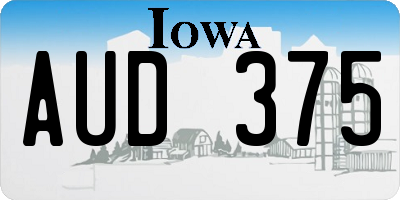 IA license plate AUD375