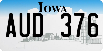 IA license plate AUD376