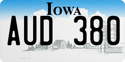 IA license plate AUD380