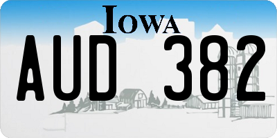 IA license plate AUD382