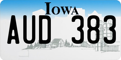 IA license plate AUD383