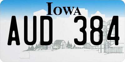 IA license plate AUD384