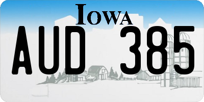 IA license plate AUD385