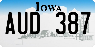 IA license plate AUD387