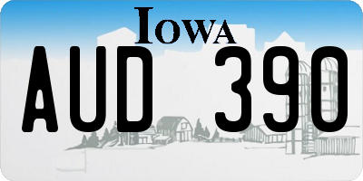 IA license plate AUD390