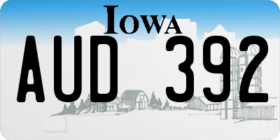 IA license plate AUD392