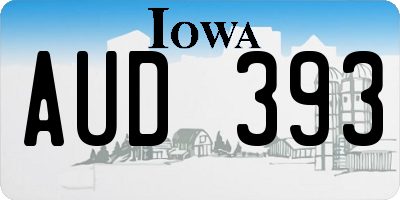 IA license plate AUD393
