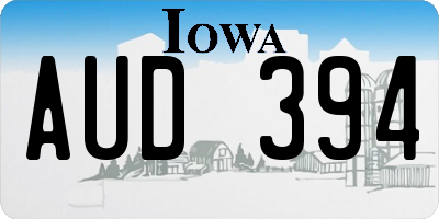 IA license plate AUD394