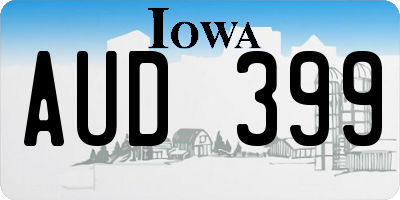 IA license plate AUD399