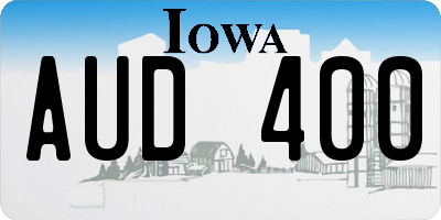 IA license plate AUD400