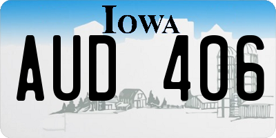 IA license plate AUD406