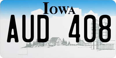 IA license plate AUD408