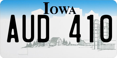 IA license plate AUD410