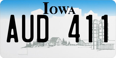 IA license plate AUD411