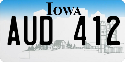 IA license plate AUD412