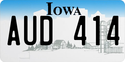 IA license plate AUD414