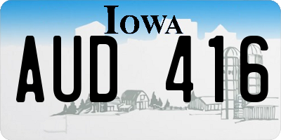 IA license plate AUD416