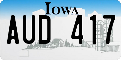 IA license plate AUD417