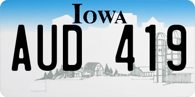 IA license plate AUD419