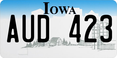 IA license plate AUD423