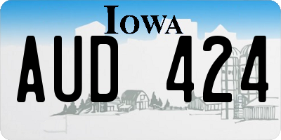 IA license plate AUD424