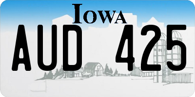 IA license plate AUD425