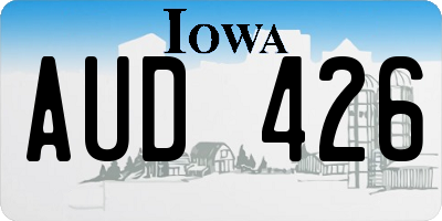 IA license plate AUD426