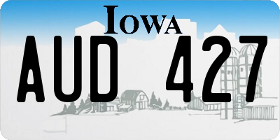 IA license plate AUD427