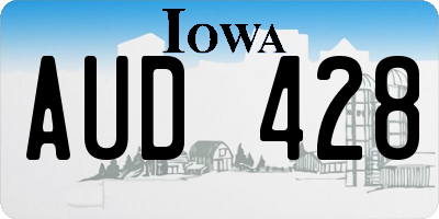 IA license plate AUD428