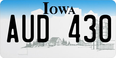 IA license plate AUD430