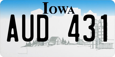 IA license plate AUD431