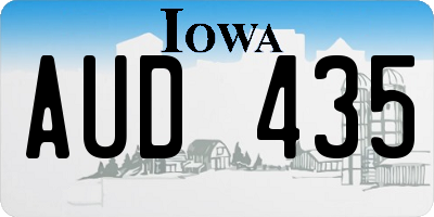 IA license plate AUD435