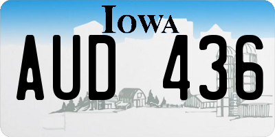 IA license plate AUD436