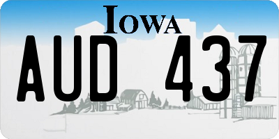 IA license plate AUD437