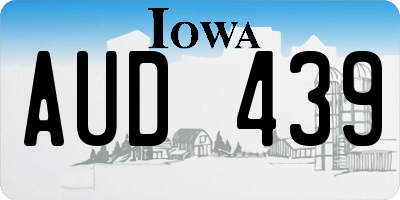 IA license plate AUD439
