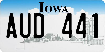 IA license plate AUD441