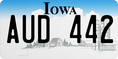 IA license plate AUD442