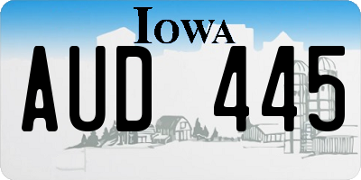 IA license plate AUD445