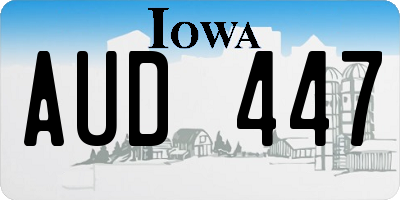 IA license plate AUD447