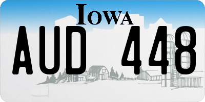 IA license plate AUD448