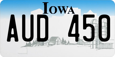 IA license plate AUD450