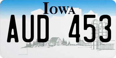 IA license plate AUD453