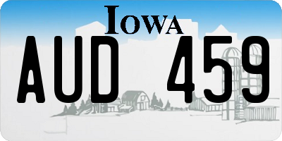 IA license plate AUD459