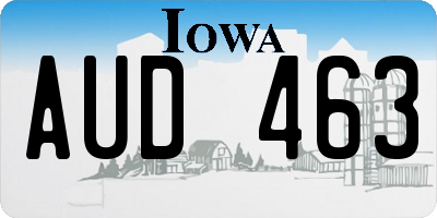IA license plate AUD463
