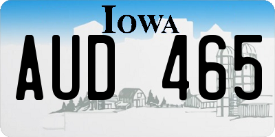 IA license plate AUD465