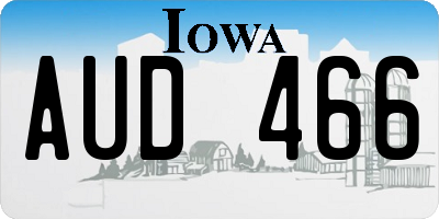 IA license plate AUD466