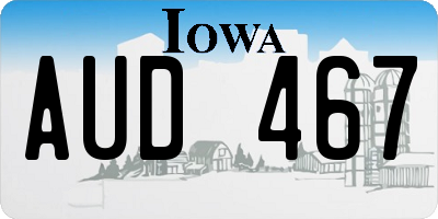 IA license plate AUD467
