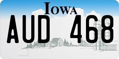 IA license plate AUD468
